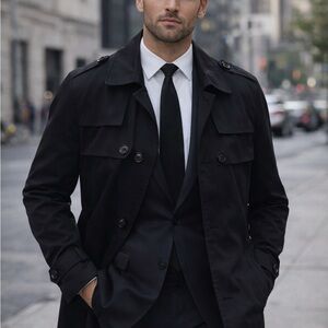 Dolce & Gabbana Classic Black Trench Coat  Men